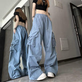 Lockere Hose mit hoher Taille und großen Taschen